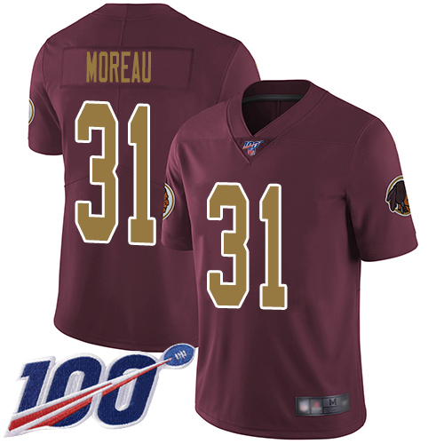 Washington Redskins Limited Burgundy Red Men Fabian Moreau Alternate Jersey NFL Football 31 100th